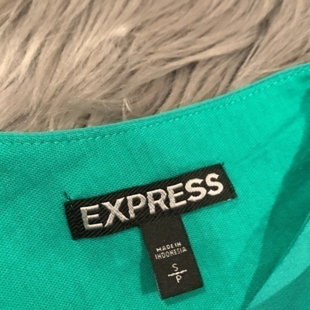 FREE with purchase! Express dolman blouson v-back top lined green S - Picture 5 of 10
